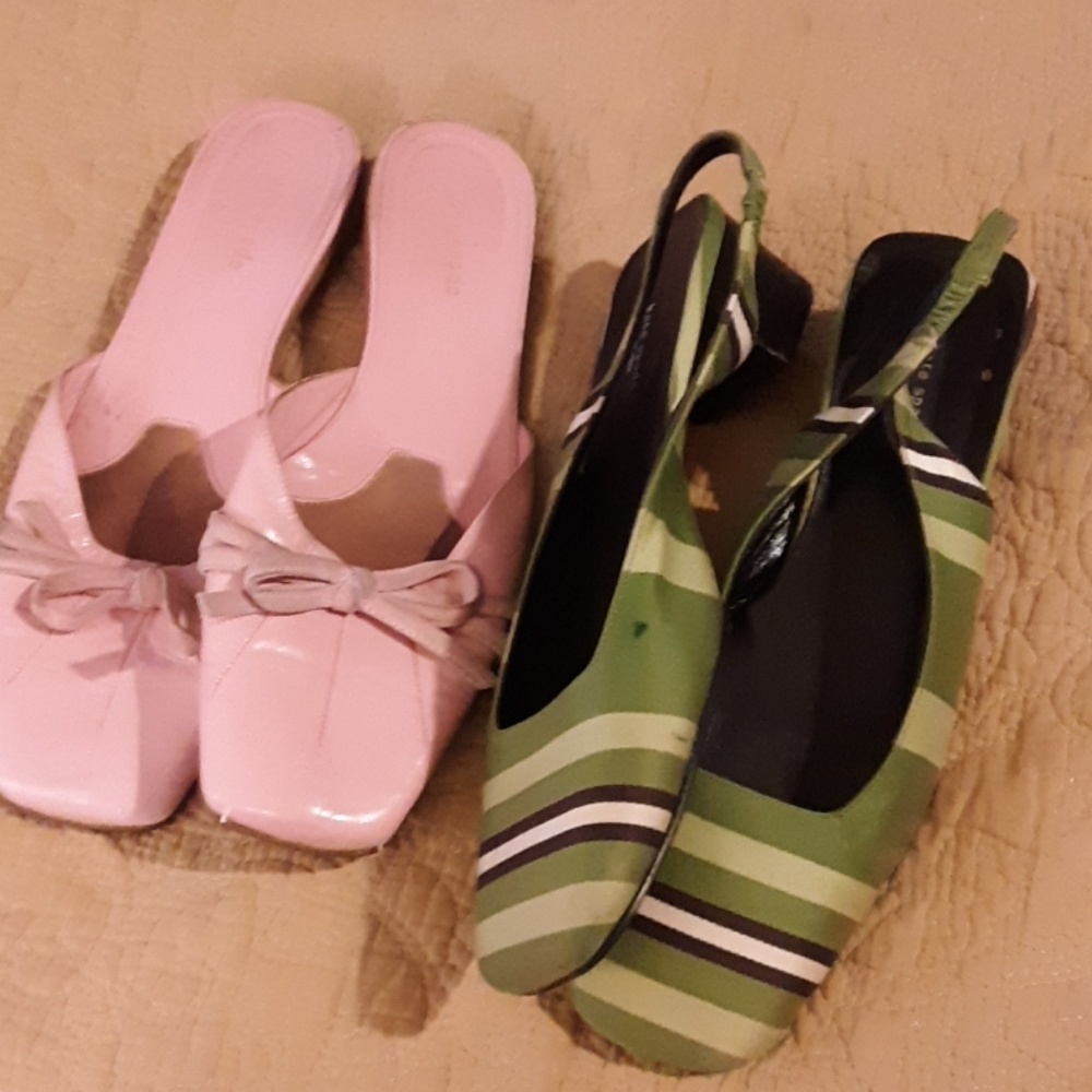 2 pairs of Kate Spade flats and mules both 7 1/2